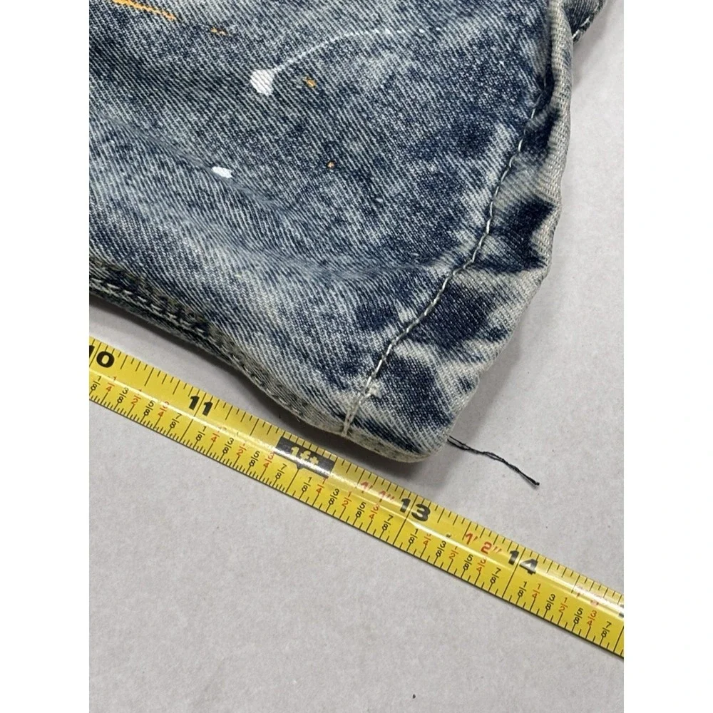 Vintage Brooklyn Express Shorts Mens 46 Blue Denim Y2k Loose Baggy Hip Hop Skate